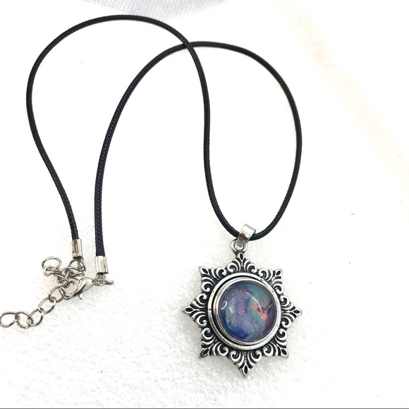 Star Snowflake Necklace Handmade 20mm snap SN20 Christmas display - Picture 4 of 4